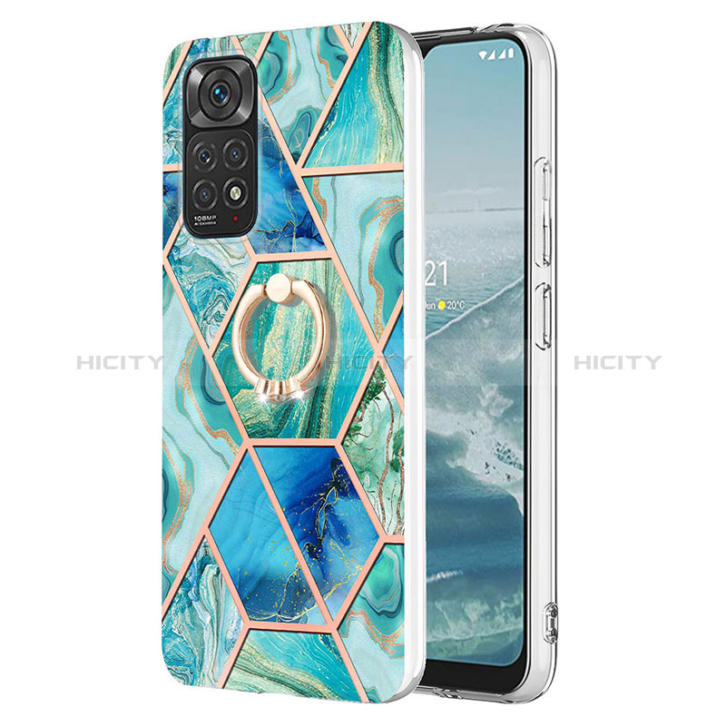 Funda Silicona Gel Goma Patron de Moda Carcasa con Anillo de dedo Soporte Y01B para Xiaomi Redmi Note 11S 4G