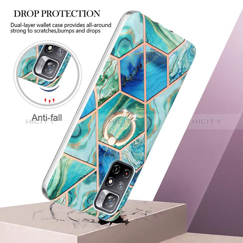 Funda Silicona Gel Goma Patron de Moda Carcasa con Anillo de dedo Soporte Y01B para Xiaomi Redmi Note 11S 5G