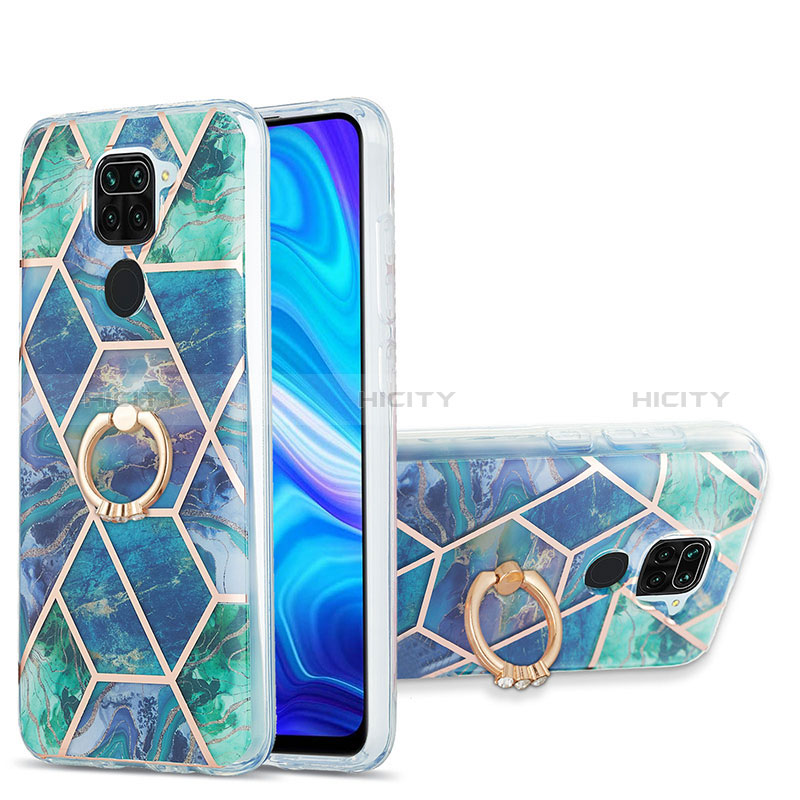 Funda Silicona Gel Goma Patron de Moda Carcasa con Anillo de dedo Soporte Y01B para Xiaomi Redmi Note 9