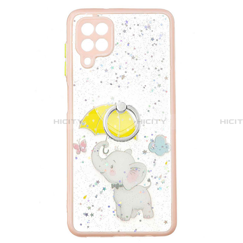 Funda Silicona Gel Goma Patron de Moda Carcasa con Anillo de dedo Soporte Y01X para Samsung Galaxy A22 4G