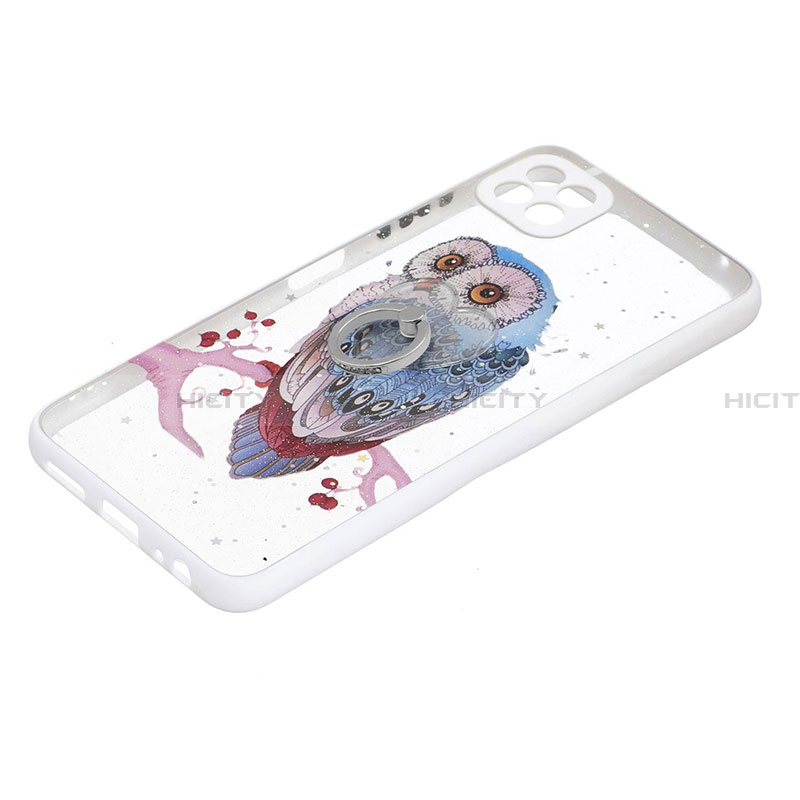 Funda Silicona Gel Goma Patron de Moda Carcasa con Anillo de dedo Soporte Y01X para Samsung Galaxy A22 5G