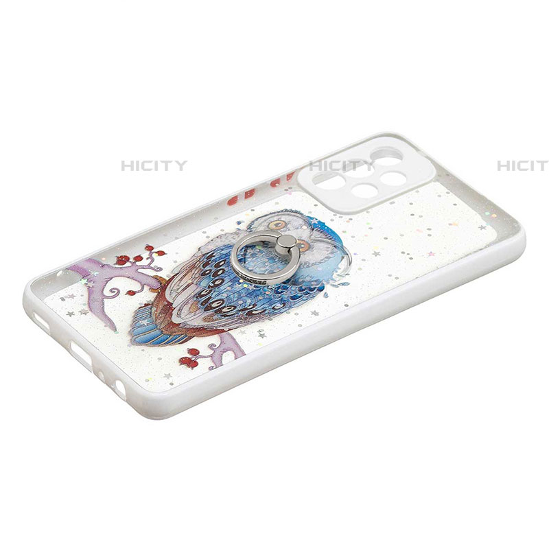 Funda Silicona Gel Goma Patron de Moda Carcasa con Anillo de dedo Soporte Y01X para Samsung Galaxy A52 4G