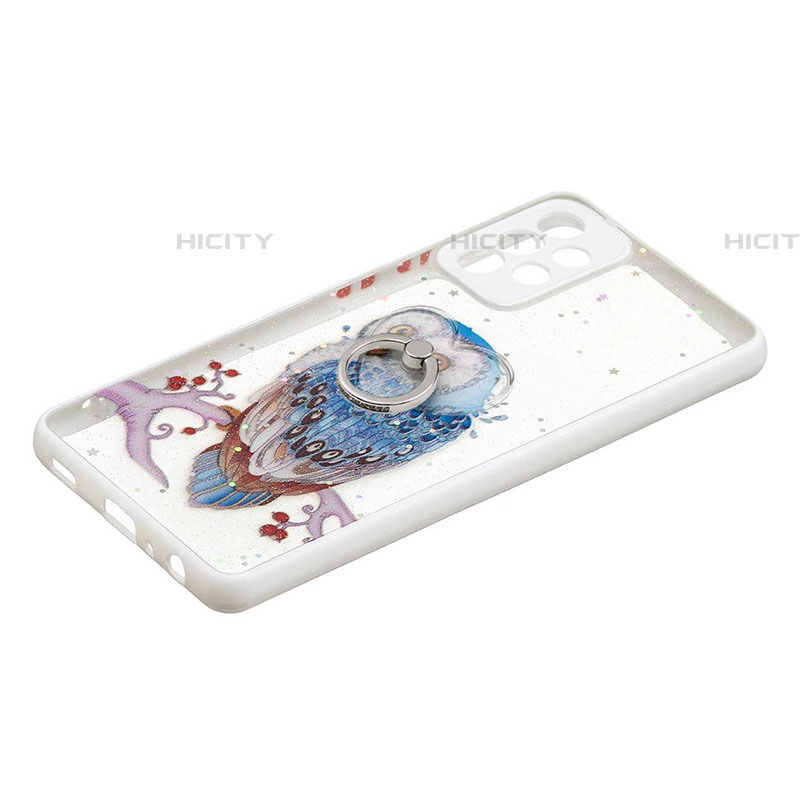 Funda Silicona Gel Goma Patron de Moda Carcasa con Anillo de dedo Soporte Y01X para Samsung Galaxy A72 4G