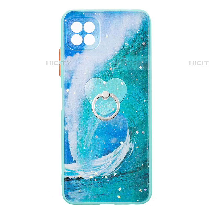 Funda Silicona Gel Goma Patron de Moda Carcasa con Anillo de dedo Soporte Y01X para Samsung Galaxy F42 5G