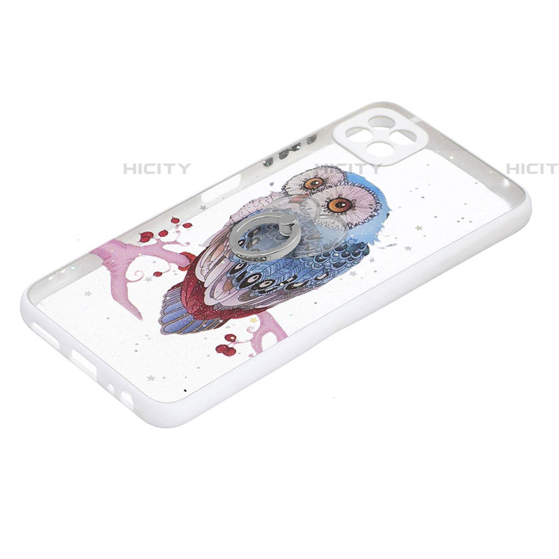 Funda Silicona Gel Goma Patron de Moda Carcasa con Anillo de dedo Soporte Y01X para Samsung Galaxy F42 5G