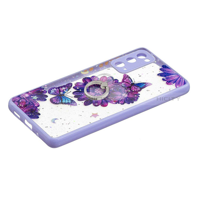 Funda Silicona Gel Goma Patron de Moda Carcasa con Anillo de dedo Soporte Y01X para Samsung Galaxy S20 Lite 5G