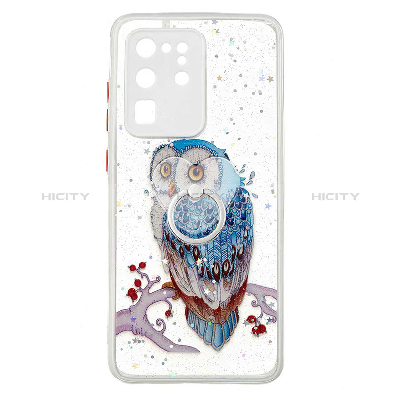 Funda Silicona Gel Goma Patron de Moda Carcasa con Anillo de dedo Soporte Y01X para Samsung Galaxy S20 Ultra