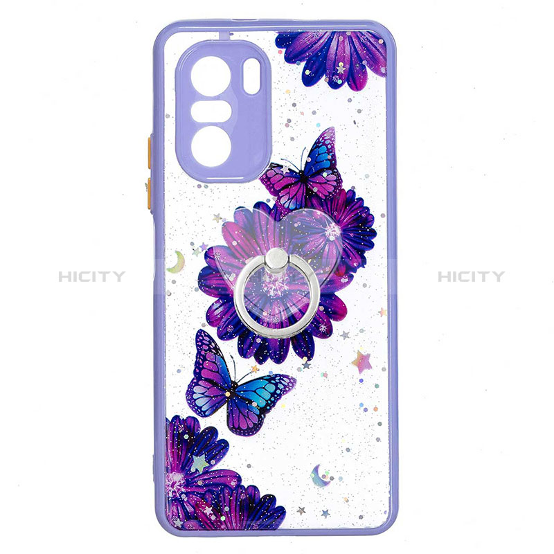 Funda Silicona Gel Goma Patron de Moda Carcasa con Anillo de dedo Soporte Y01X para Xiaomi Mi 11X Pro 5G