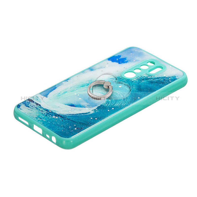 Funda Silicona Gel Goma Patron de Moda Carcasa con Anillo de dedo Soporte Y01X para Xiaomi Poco M2