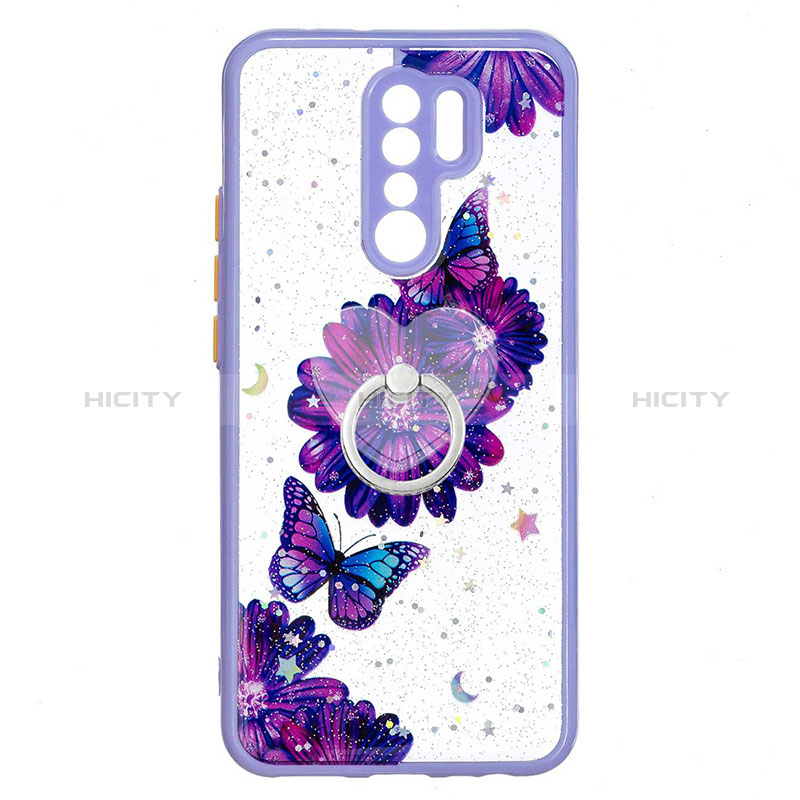 Funda Silicona Gel Goma Patron de Moda Carcasa con Anillo de dedo Soporte Y01X para Xiaomi Poco M2