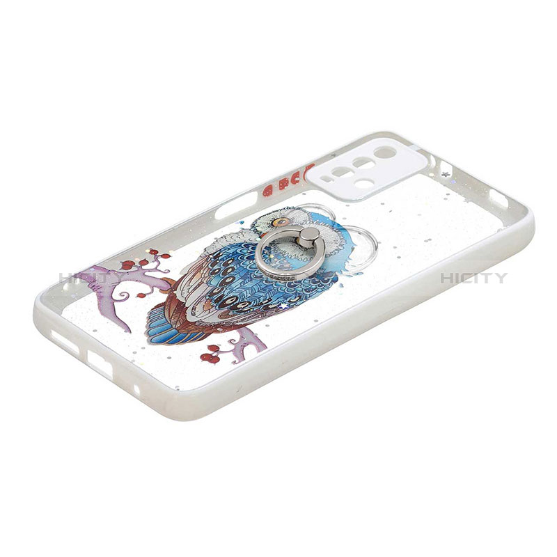 Funda Silicona Gel Goma Patron de Moda Carcasa con Anillo de dedo Soporte Y01X para Xiaomi Redmi 9 Power