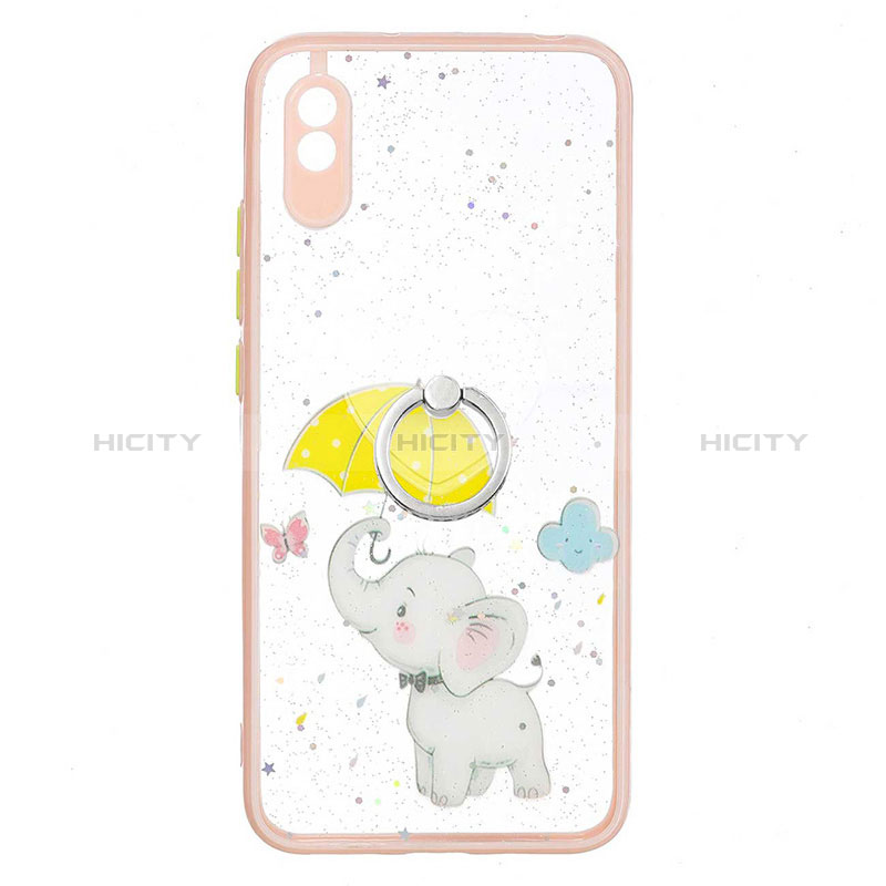 Funda Silicona Gel Goma Patron de Moda Carcasa con Anillo de dedo Soporte Y01X para Xiaomi Redmi 9A