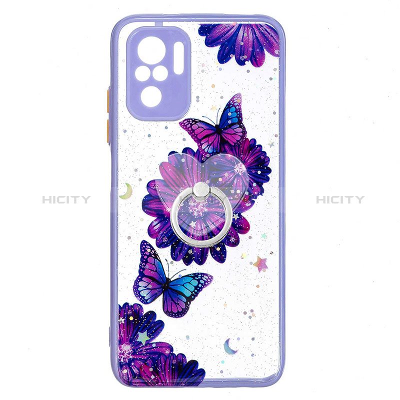 Funda Silicona Gel Goma Patron de Moda Carcasa con Anillo de dedo Soporte Y01X para Xiaomi Redmi Note 10 4G