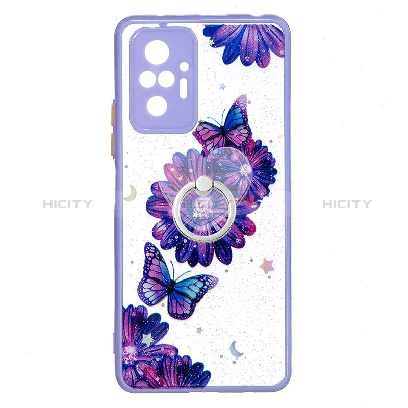 Funda Silicona Gel Goma Patron de Moda Carcasa con Anillo de dedo Soporte Y01X para Xiaomi Redmi Note 10 Pro 4G