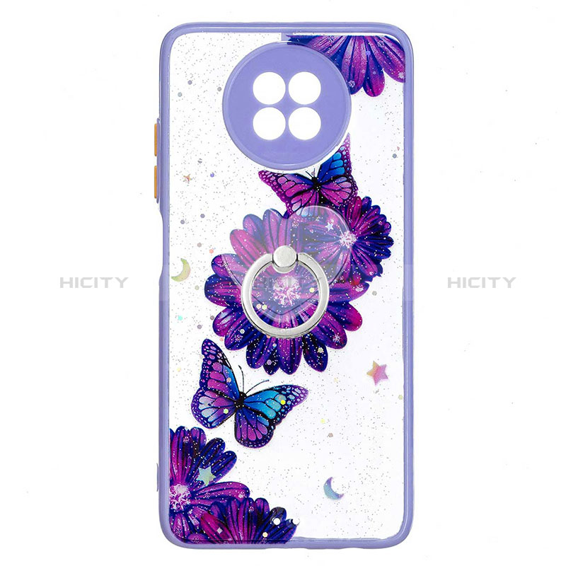 Funda Silicona Gel Goma Patron de Moda Carcasa con Anillo de dedo Soporte Y01X para Xiaomi Redmi Note 9 5G