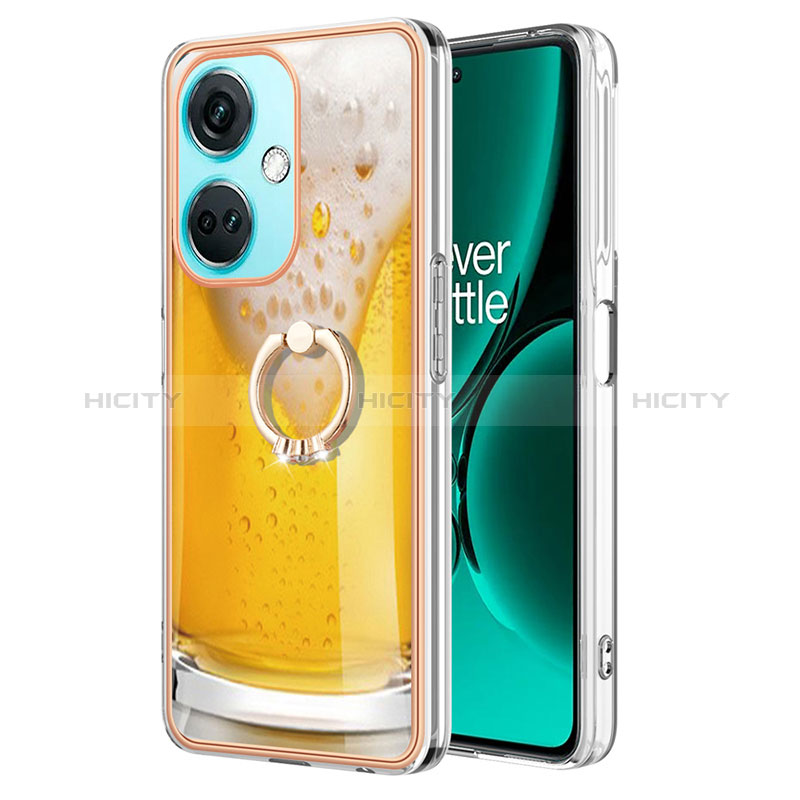 Funda Silicona Gel Goma Patron de Moda Carcasa con Anillo de dedo Soporte Y02B para OnePlus Nord CE 3 Lite 5G