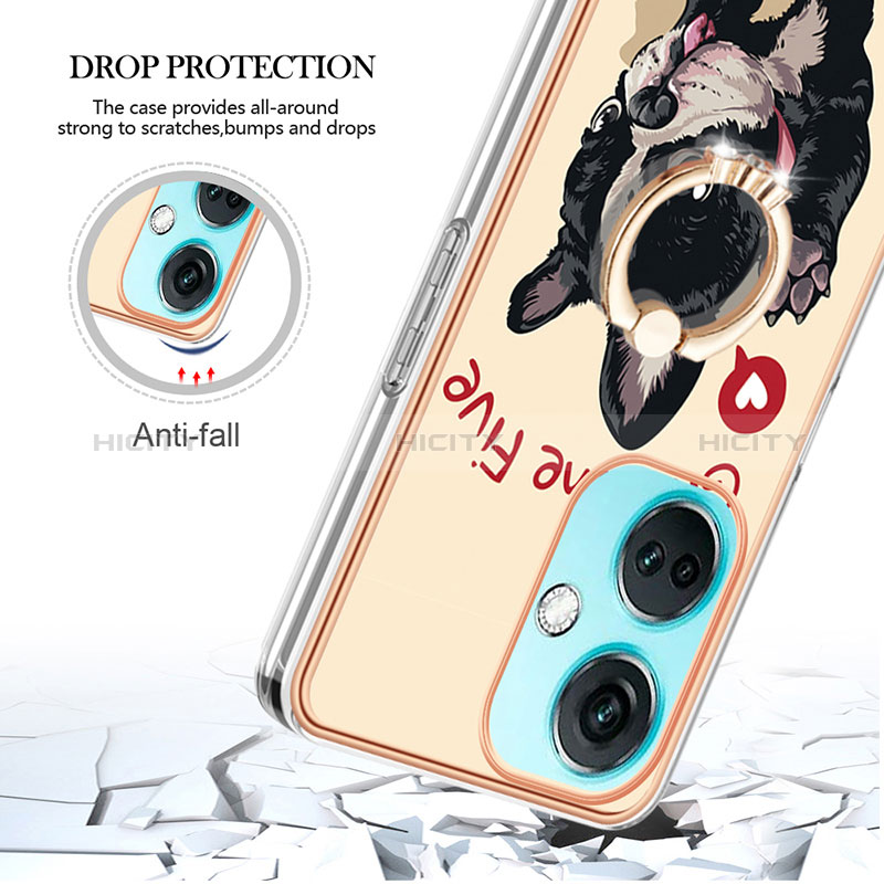 Funda Silicona Gel Goma Patron de Moda Carcasa con Anillo de dedo Soporte Y02B para OnePlus Nord N30 5G