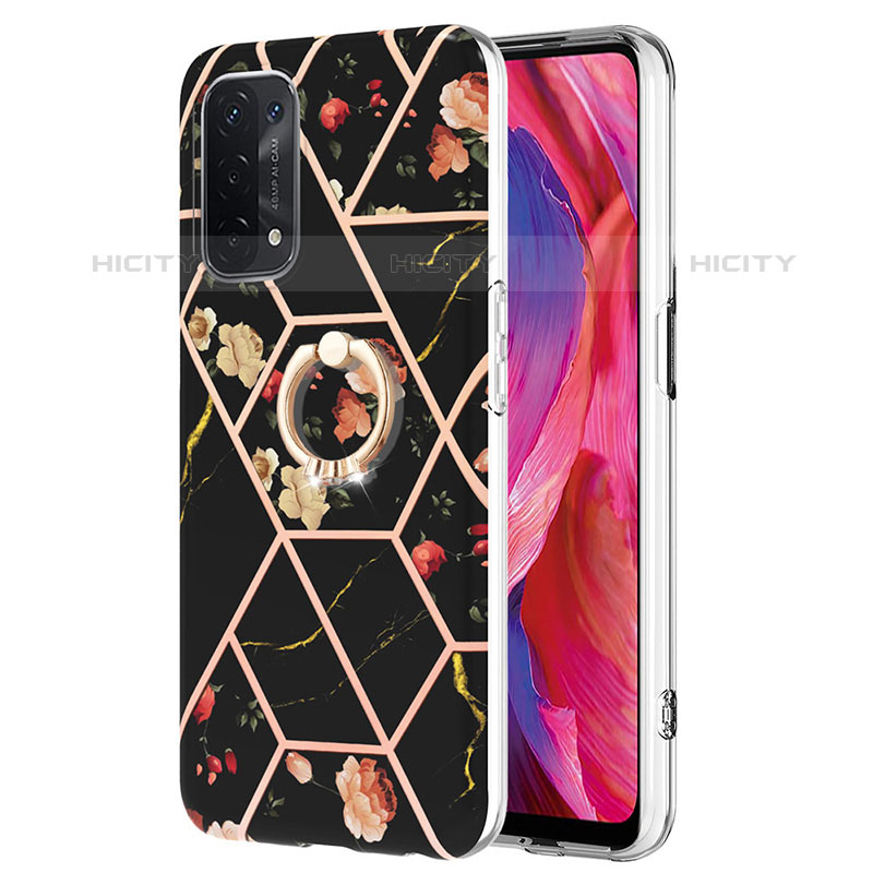 Funda Silicona Gel Goma Patron de Moda Carcasa con Anillo de dedo Soporte Y02B para Oppo A93 5G