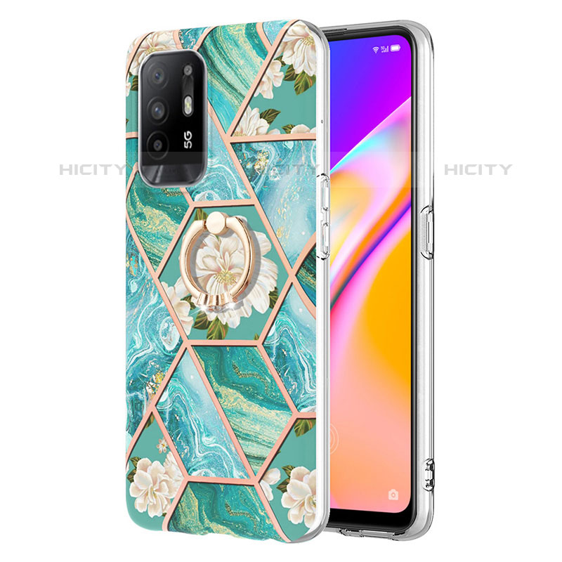 Funda Silicona Gel Goma Patron de Moda Carcasa con Anillo de dedo Soporte Y02B para Oppo A95 5G