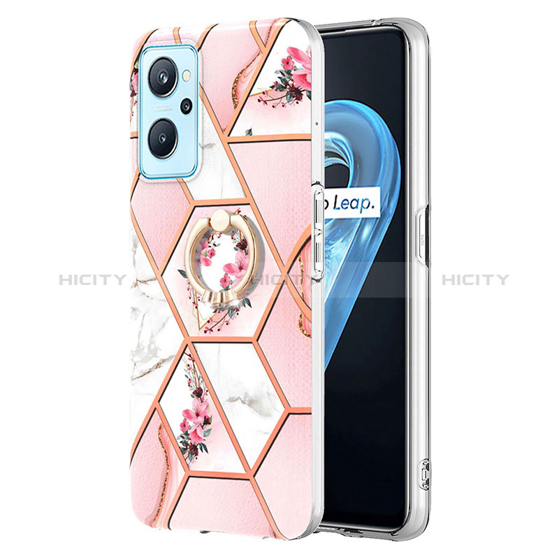 Funda Silicona Gel Goma Patron de Moda Carcasa con Anillo de dedo Soporte Y02B para Oppo A96 4G