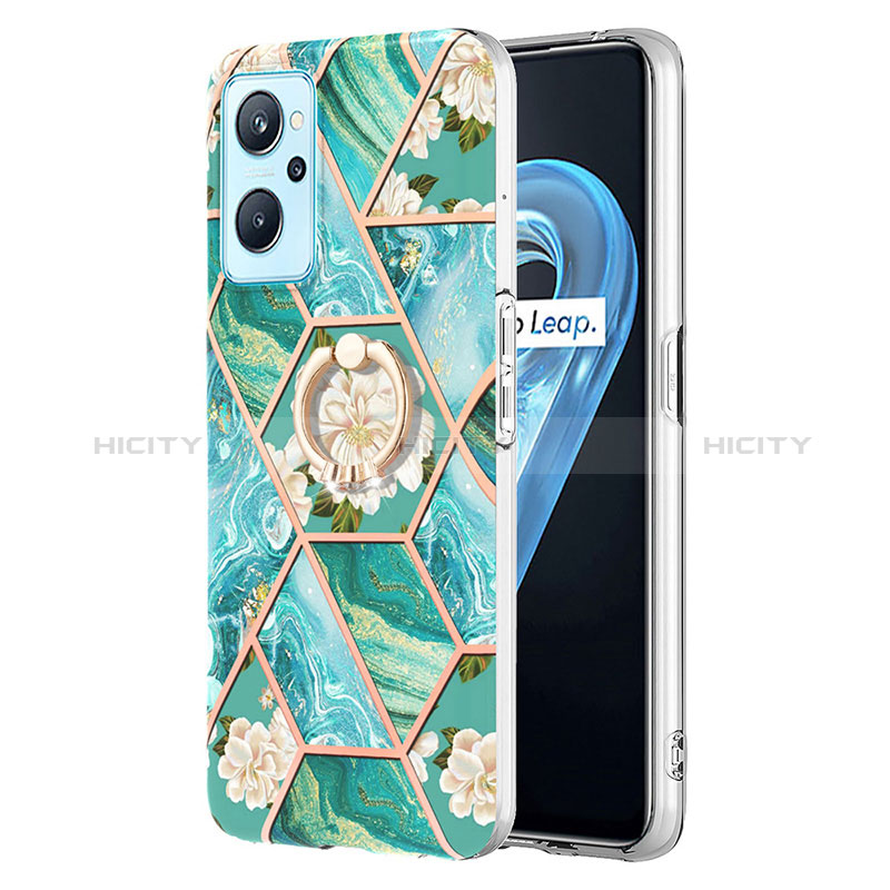 Funda Silicona Gel Goma Patron de Moda Carcasa con Anillo de dedo Soporte Y02B para Oppo A96 4G