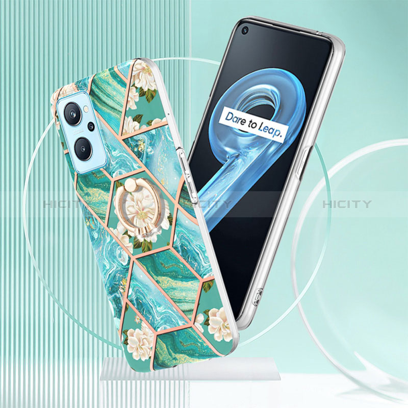 Funda Silicona Gel Goma Patron de Moda Carcasa con Anillo de dedo Soporte Y02B para Oppo A96 4G