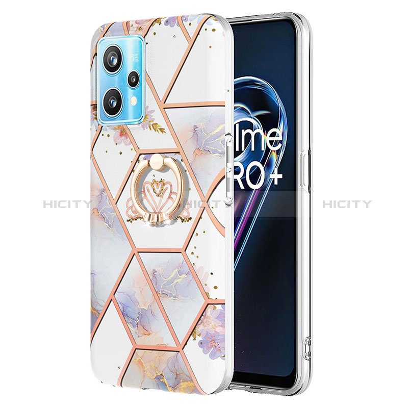 Funda Silicona Gel Goma Patron de Moda Carcasa con Anillo de dedo Soporte Y02B para Realme Narzo 50 Pro 5G