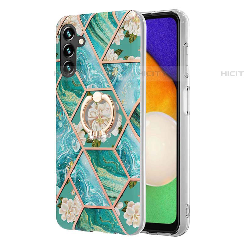 Funda Silicona Gel Goma Patron de Moda Carcasa con Anillo de dedo Soporte Y02B para Samsung Galaxy A04s