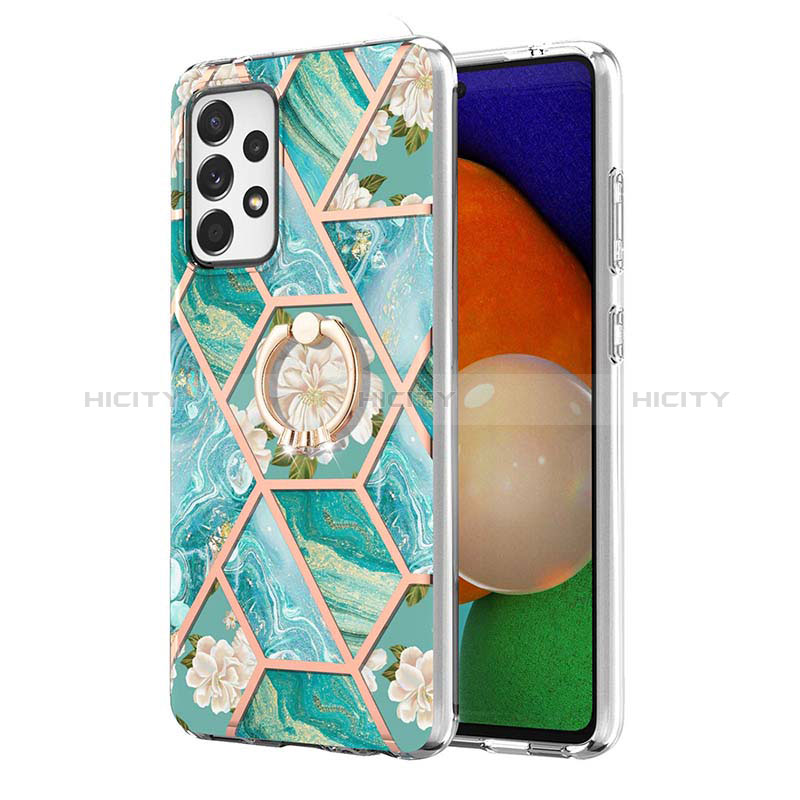 Funda Silicona Gel Goma Patron de Moda Carcasa con Anillo de dedo Soporte Y02B para Samsung Galaxy A23 5G