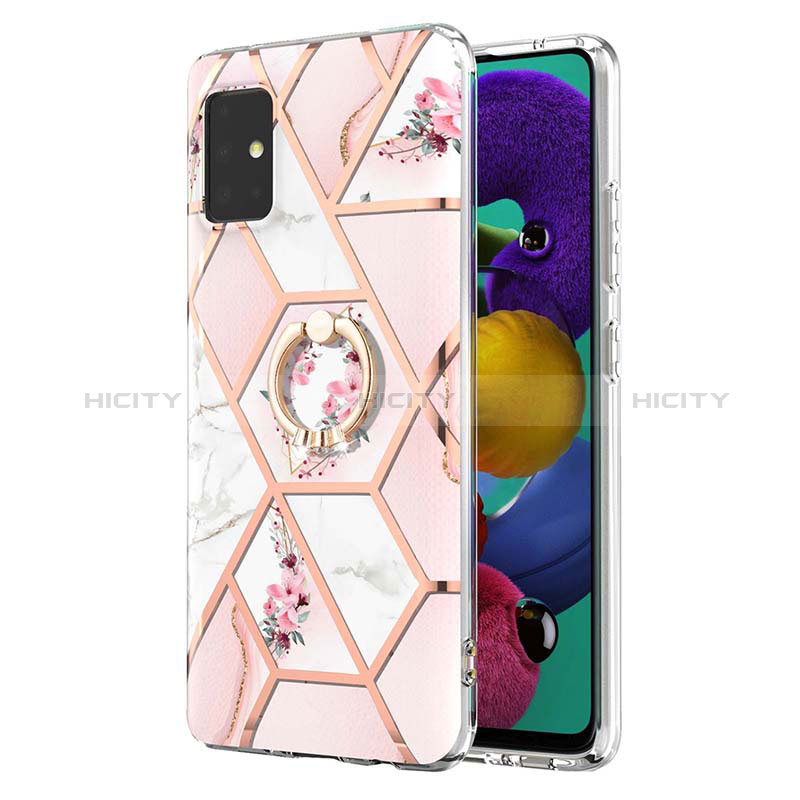 Funda Silicona Gel Goma Patron de Moda Carcasa con Anillo de dedo Soporte Y02B para Samsung Galaxy M40S