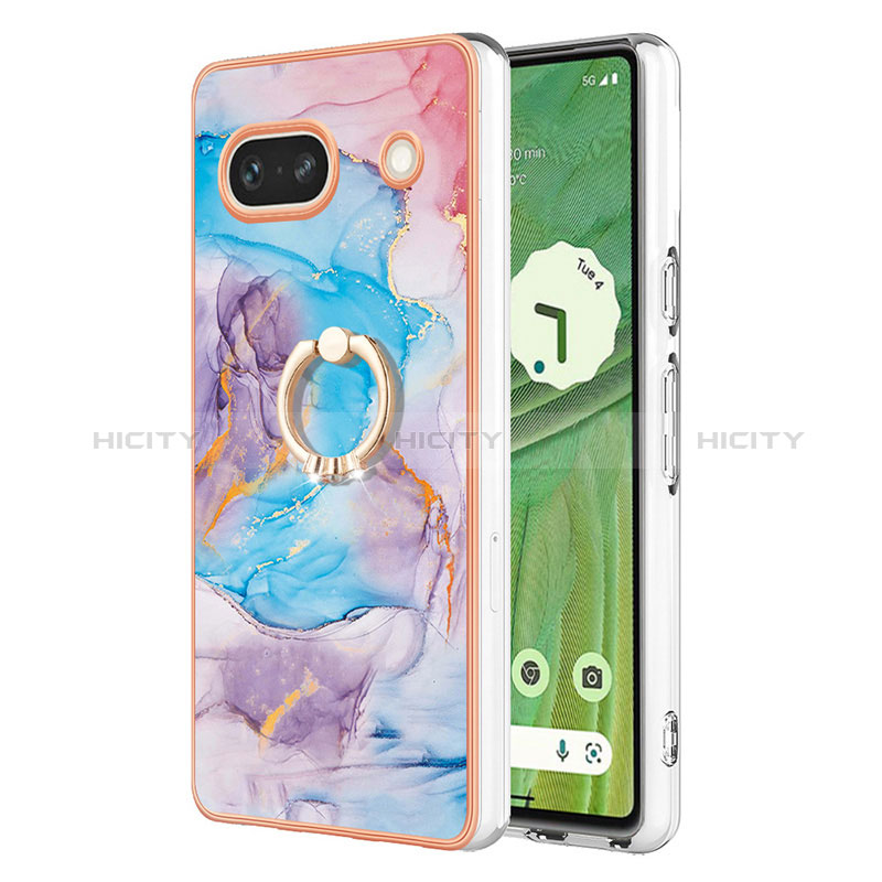 Funda Silicona Gel Goma Patron de Moda Carcasa con Anillo de dedo Soporte Y03B para Google Pixel 7a 5G