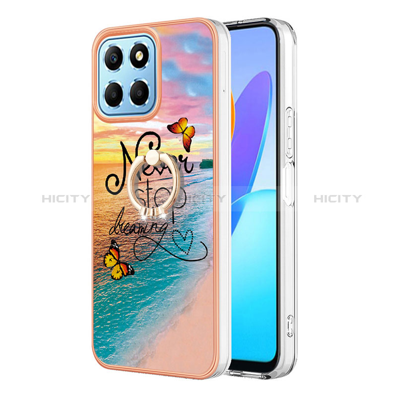 Funda Silicona Gel Goma Patron de Moda Carcasa con Anillo de dedo Soporte Y03B para Huawei Honor 70 Lite 5G