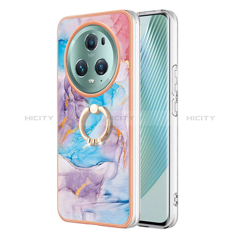 Funda Silicona Gel Goma Patron de Moda Carcasa con Anillo de dedo Soporte Y03B para Huawei Honor Magic5 Pro 5G