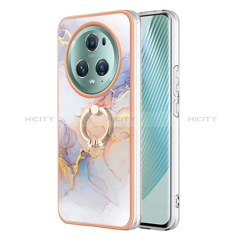 Funda Silicona Gel Goma Patron de Moda Carcasa con Anillo de dedo Soporte Y03B para Huawei Honor Magic5 Pro 5G