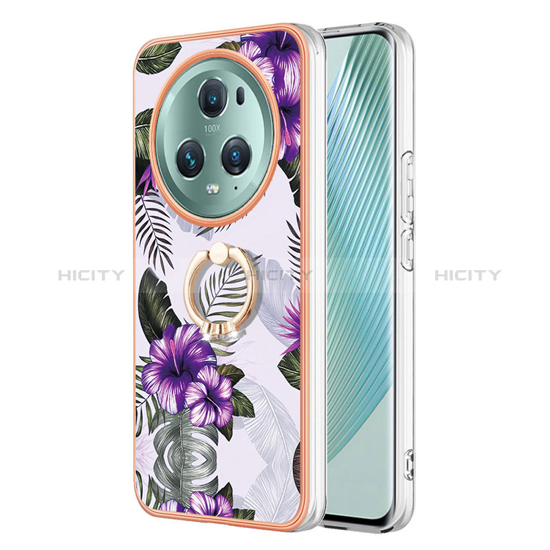 Funda Silicona Gel Goma Patron de Moda Carcasa con Anillo de dedo Soporte Y03B para Huawei Honor Magic5 Pro 5G