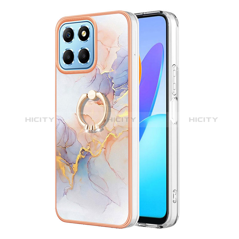 Funda Silicona Gel Goma Patron de Moda Carcasa con Anillo de dedo Soporte Y03B para Huawei Honor X6 5G