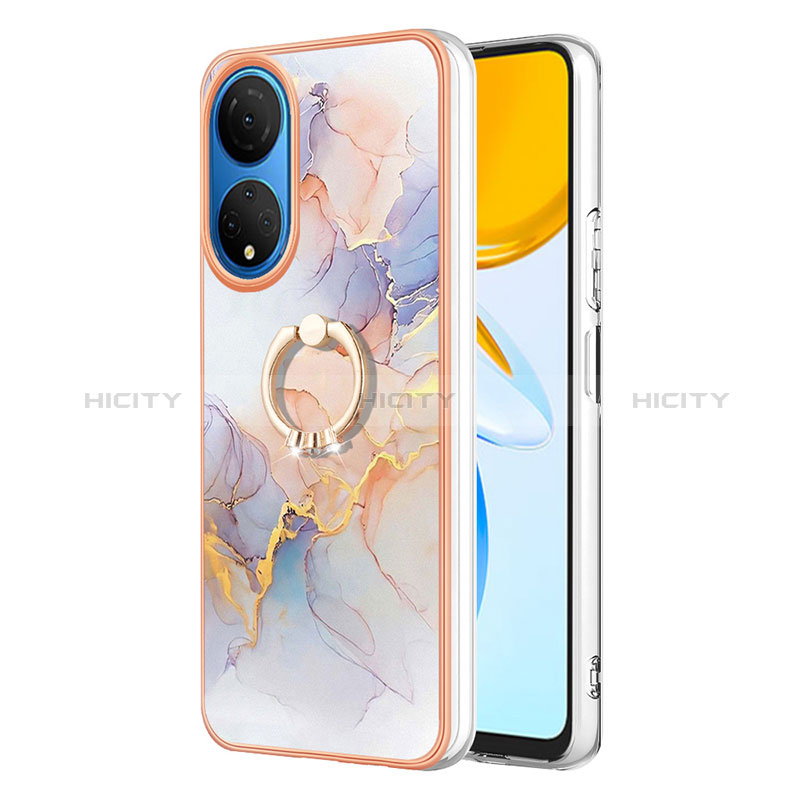 Funda Silicona Gel Goma Patron de Moda Carcasa con Anillo de dedo Soporte Y03B para Huawei Honor X7