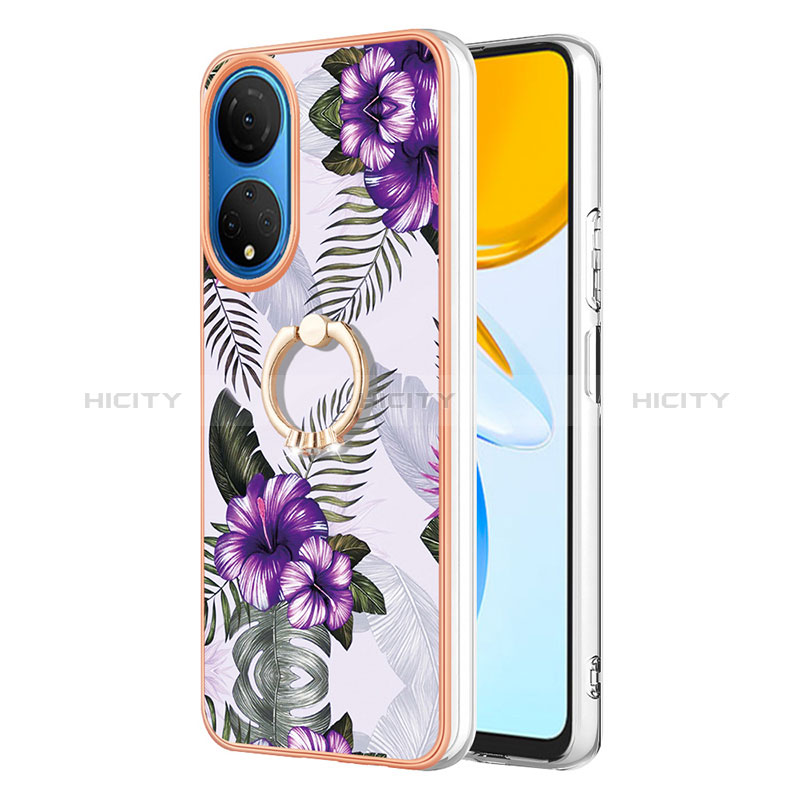 Funda Silicona Gel Goma Patron de Moda Carcasa con Anillo de dedo Soporte Y03B para Huawei Honor X7