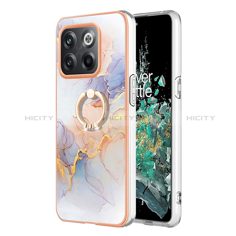 Funda Silicona Gel Goma Patron de Moda Carcasa con Anillo de dedo Soporte Y03B para OnePlus 10T 5G