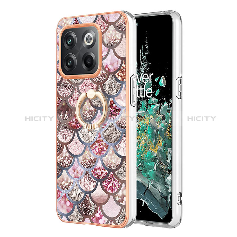 Funda Silicona Gel Goma Patron de Moda Carcasa con Anillo de dedo Soporte Y03B para OnePlus 10T 5G