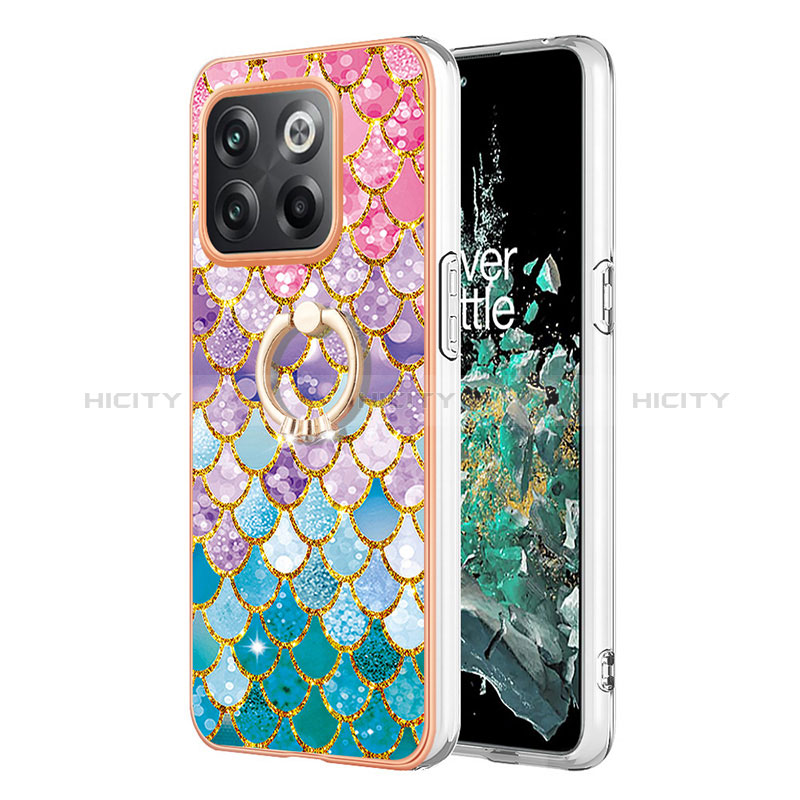 Funda Silicona Gel Goma Patron de Moda Carcasa con Anillo de dedo Soporte Y03B para OnePlus 10T 5G Vistoso