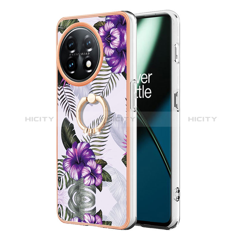 Funda Silicona Gel Goma Patron de Moda Carcasa con Anillo de dedo Soporte Y03B para OnePlus 11 5G