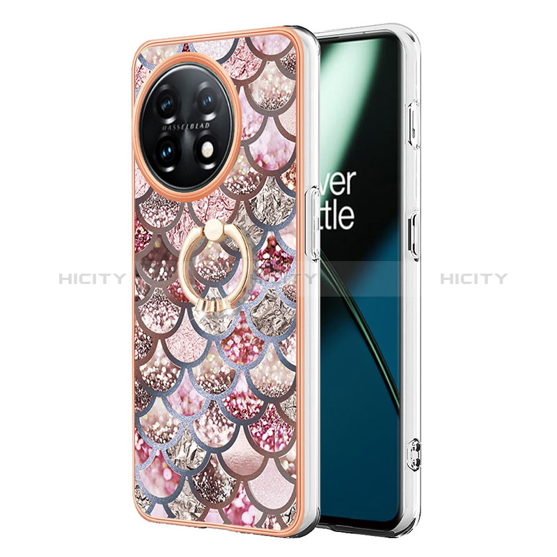 Funda Silicona Gel Goma Patron de Moda Carcasa con Anillo de dedo Soporte Y03B para OnePlus 11 5G