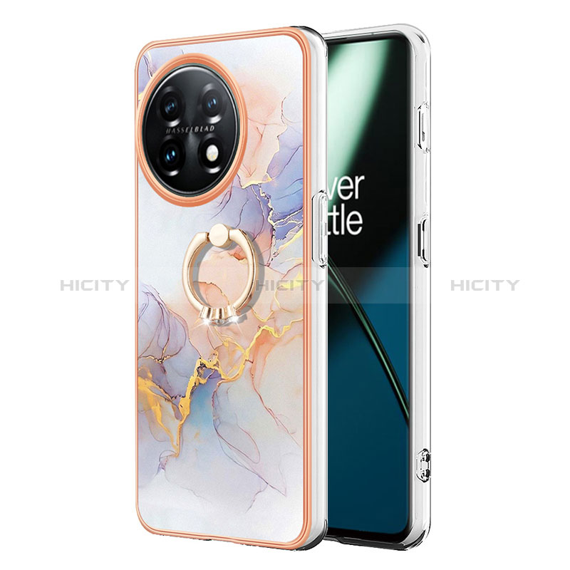 Funda Silicona Gel Goma Patron de Moda Carcasa con Anillo de dedo Soporte Y03B para OnePlus 11 5G