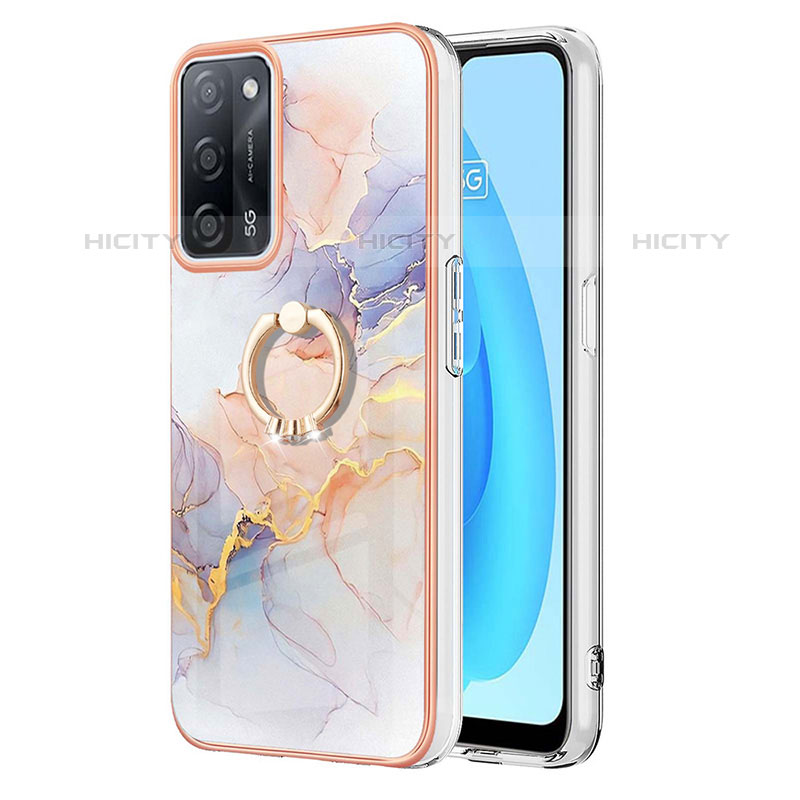 Funda Silicona Gel Goma Patron de Moda Carcasa con Anillo de dedo Soporte Y03B para Oppo A53s 5G