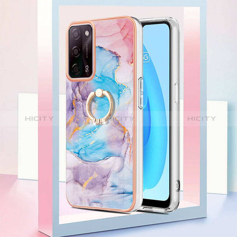 Funda Silicona Gel Goma Patron de Moda Carcasa con Anillo de dedo Soporte Y03B para Oppo A56 5G