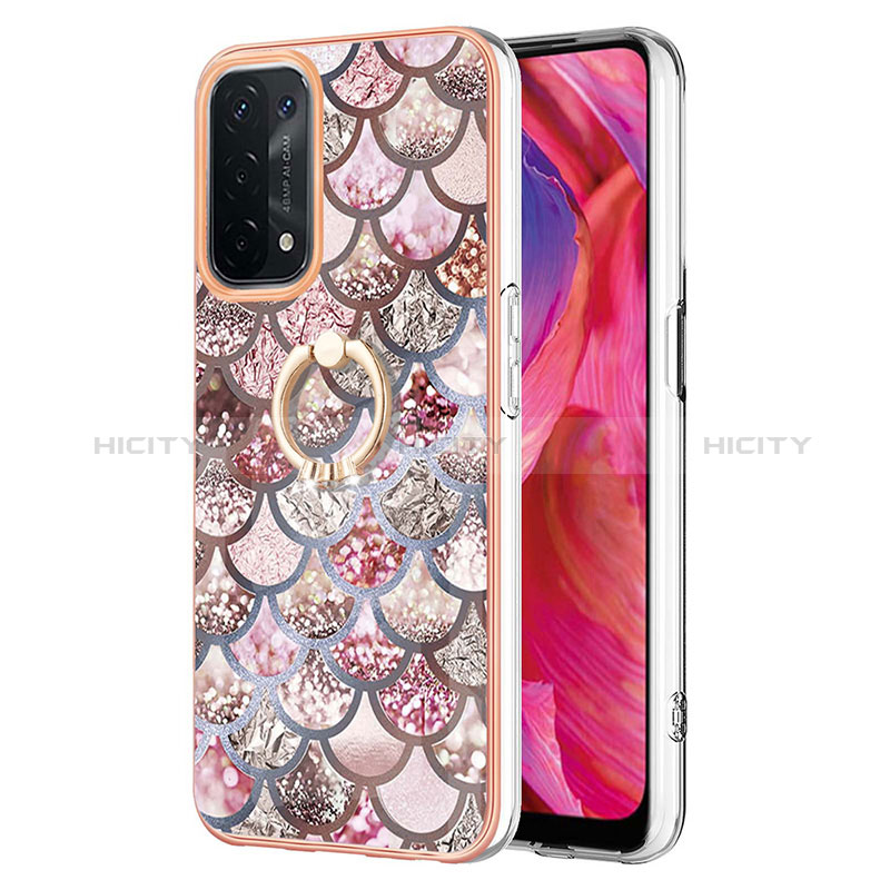 Funda Silicona Gel Goma Patron de Moda Carcasa con Anillo de dedo Soporte Y03B para Oppo A74 5G