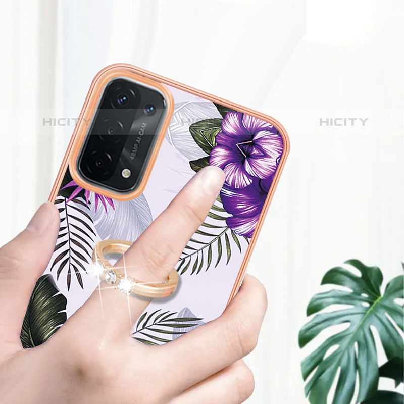 Funda Silicona Gel Goma Patron de Moda Carcasa con Anillo de dedo Soporte Y03B para Oppo A93 5G