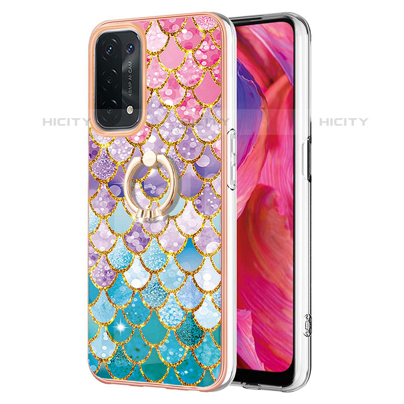 Funda Silicona Gel Goma Patron de Moda Carcasa con Anillo de dedo Soporte Y03B para Oppo A93 5G