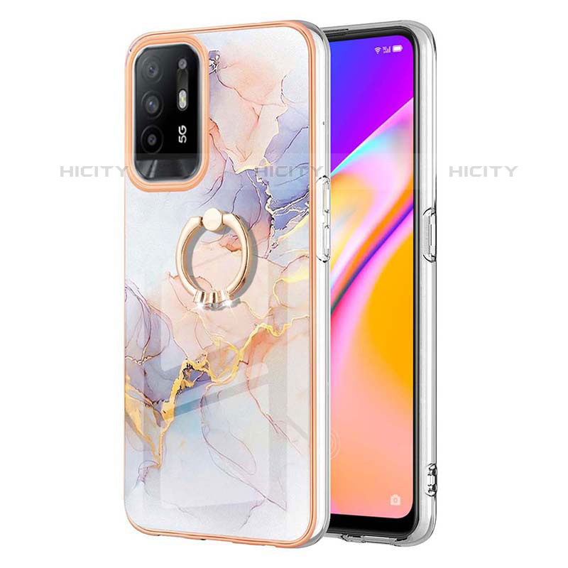 Funda Silicona Gel Goma Patron de Moda Carcasa con Anillo de dedo Soporte Y03B para Oppo A95 5G